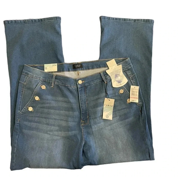 Curve Appeal Curve Creator Bootcut  Straight Leg Jeans Size 22W - Picture 6 of 8